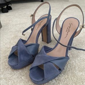 Giorgio Armani Milano suede platform pumps